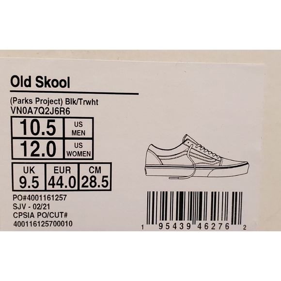 Vans Old Skool Parks Project Canvas‎ Suede Shoes U.S. Men's Size 10.5 BRAND NEW - Picture 2 of 10